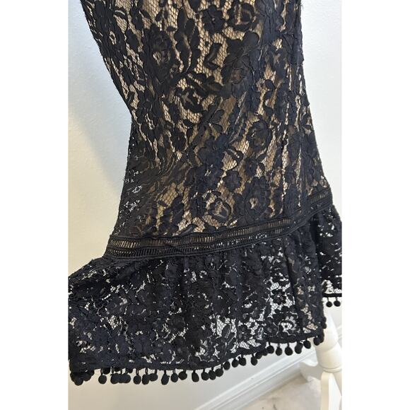 VTG Y2K Black Lace Overlay Dress Romantic Whimsygoth Sexy Vixen Cocktail Sz 10 - Picture 6 of 16